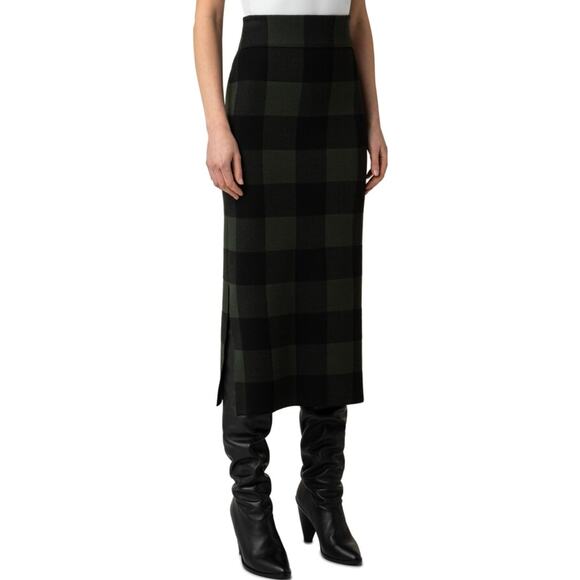 Akris Punto Check Wool Jacquard Knit Pencil Skirt US 14 - Picture 7 of 7